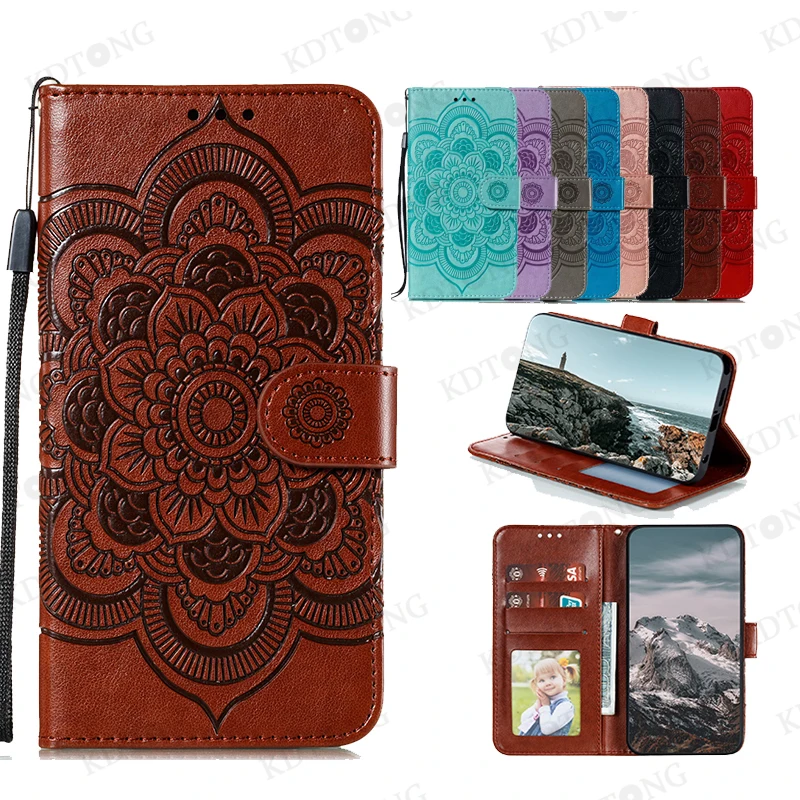 

Business 3D Mandala Flip Leather Case For Samsung Galaxy S30 S21 S20 Ultra FE S10 S10E S9 PLUS Retro Shockproof Card Pack Cover