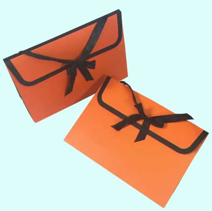 

100 шт. Складная Подарочная коробка, упаковочный пакет, шелковый шарф, платок, конверт, упаковочная коробка, УФ-оранжевый SN3616