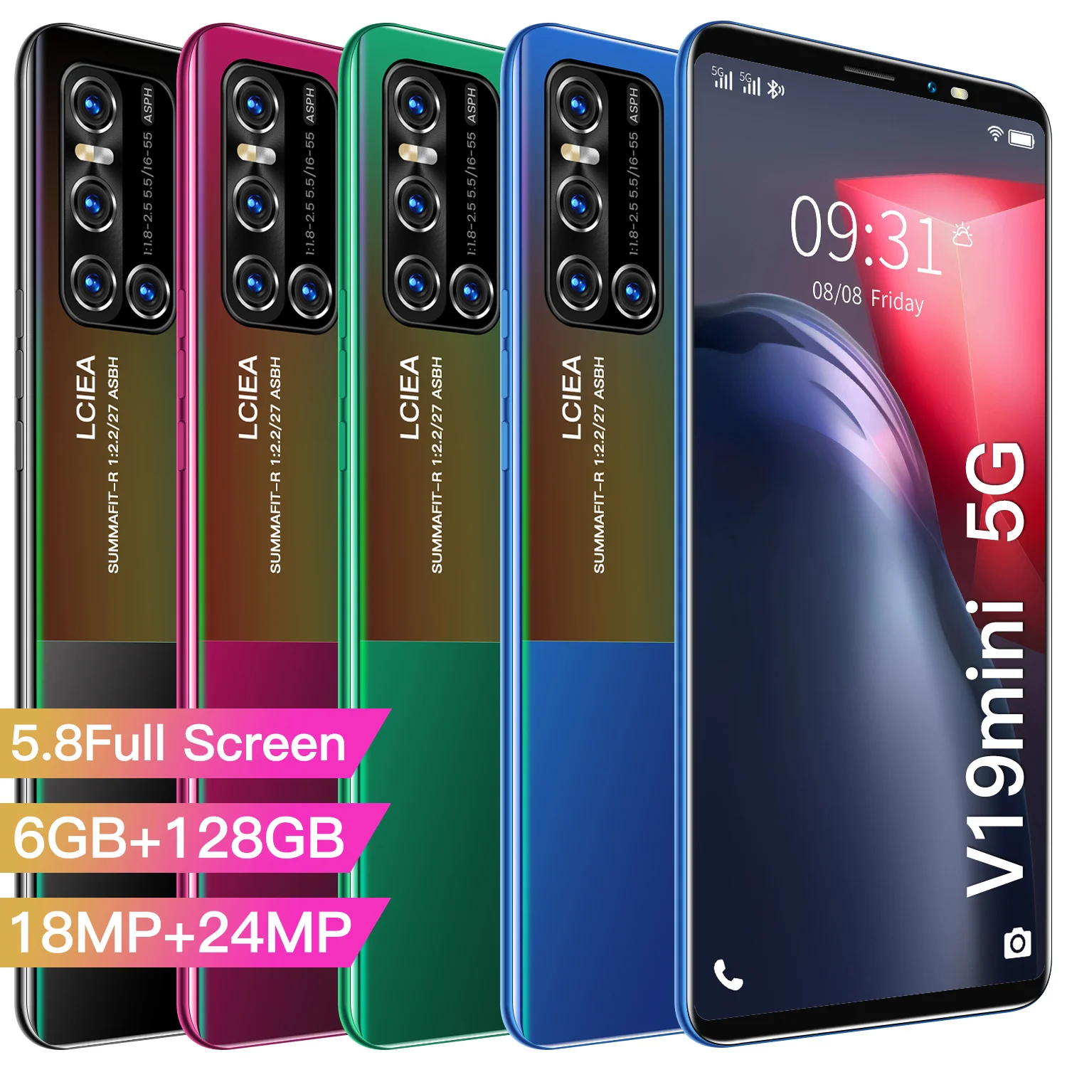 

[World Premiere] V19MINI 5.8Inch HD+ 5G Android10 Smartphone 6+128GB 4500mAH Mobile Phone MTK6598 Deca core Phone Global Version