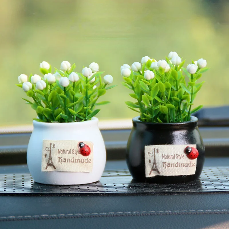 

Mini Artificial Flower Pot Car Indoor Ornaments Office Car Decoration Fake Simulative Plants Auspicious Fruit Ceramic Flower Pot