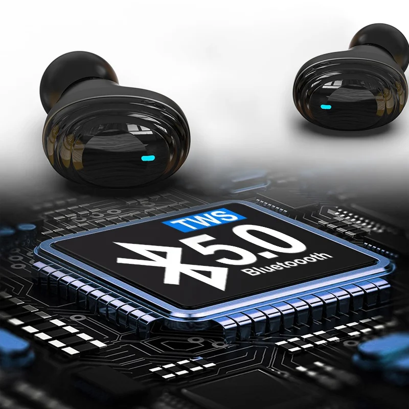 Беспроводные наушники Bluetooth V5.0, TWS, беспроводные Bluetooth наушники, светодиодный дисплей, 2000 мА/ч, внешний аккумулятор, гарнитура с микрофоном для телефона