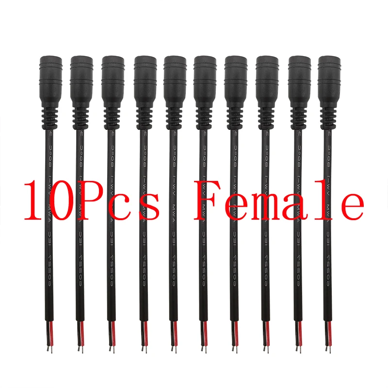 

10 шт., Штекерный кабель питания постоянного тока 5,5x2,1 мм