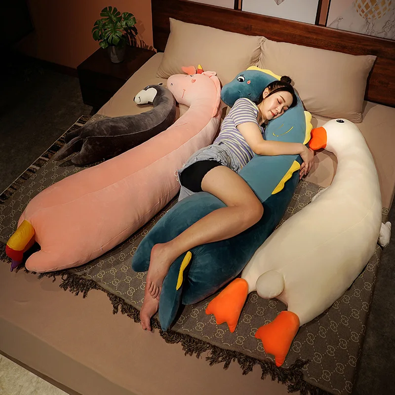 

1pc 100/120CM Lovely Animal Long Pillow Kawaii Unicorn Dinosaur Duck Husky Plush Toys Stuffed Soft Dolls for Children Girls Gift