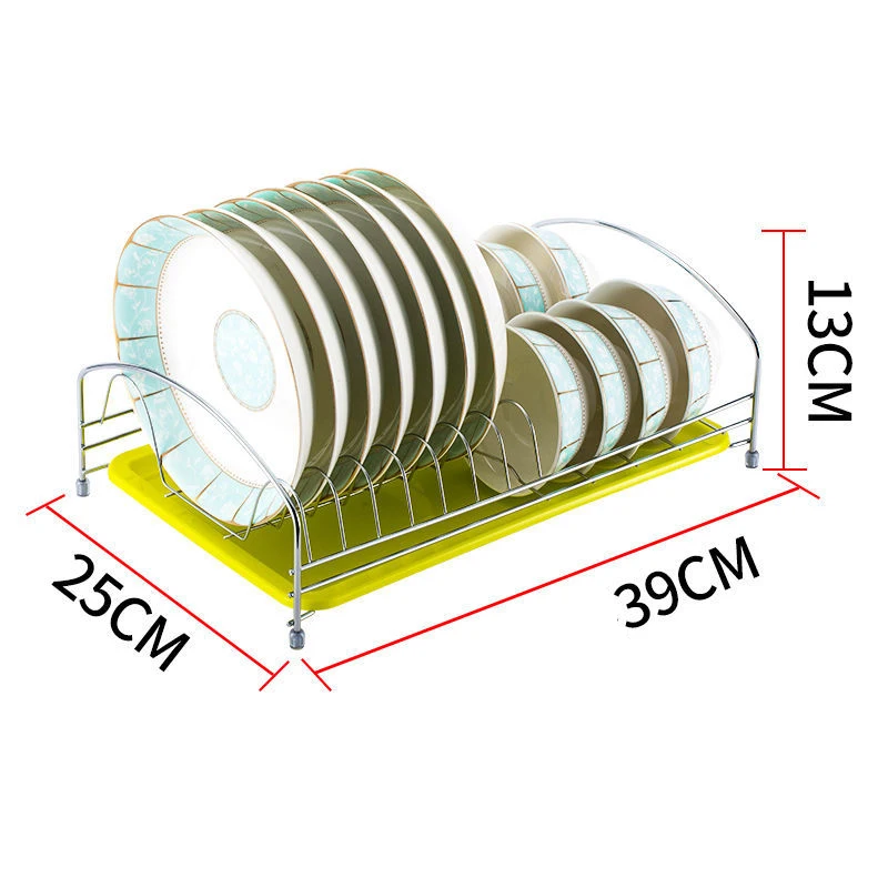 

Kitchen Dish Plate Bowl Cup Drying Rack Storage Shelf Storage Rack Tableware Holder Basket Plated Iron Sink Drainer Organizer