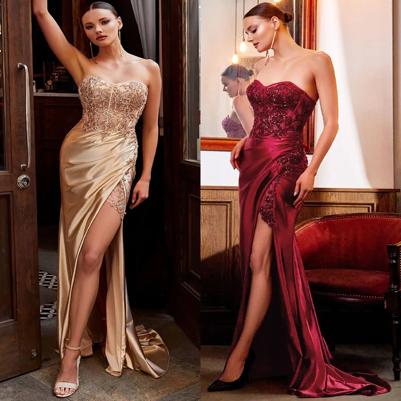 

2021 New African Sequins Wrap Dress For Women Evening Dinner Party Dresses Africa Gowns Ankara Outfits Elegant Ladies Split Robe