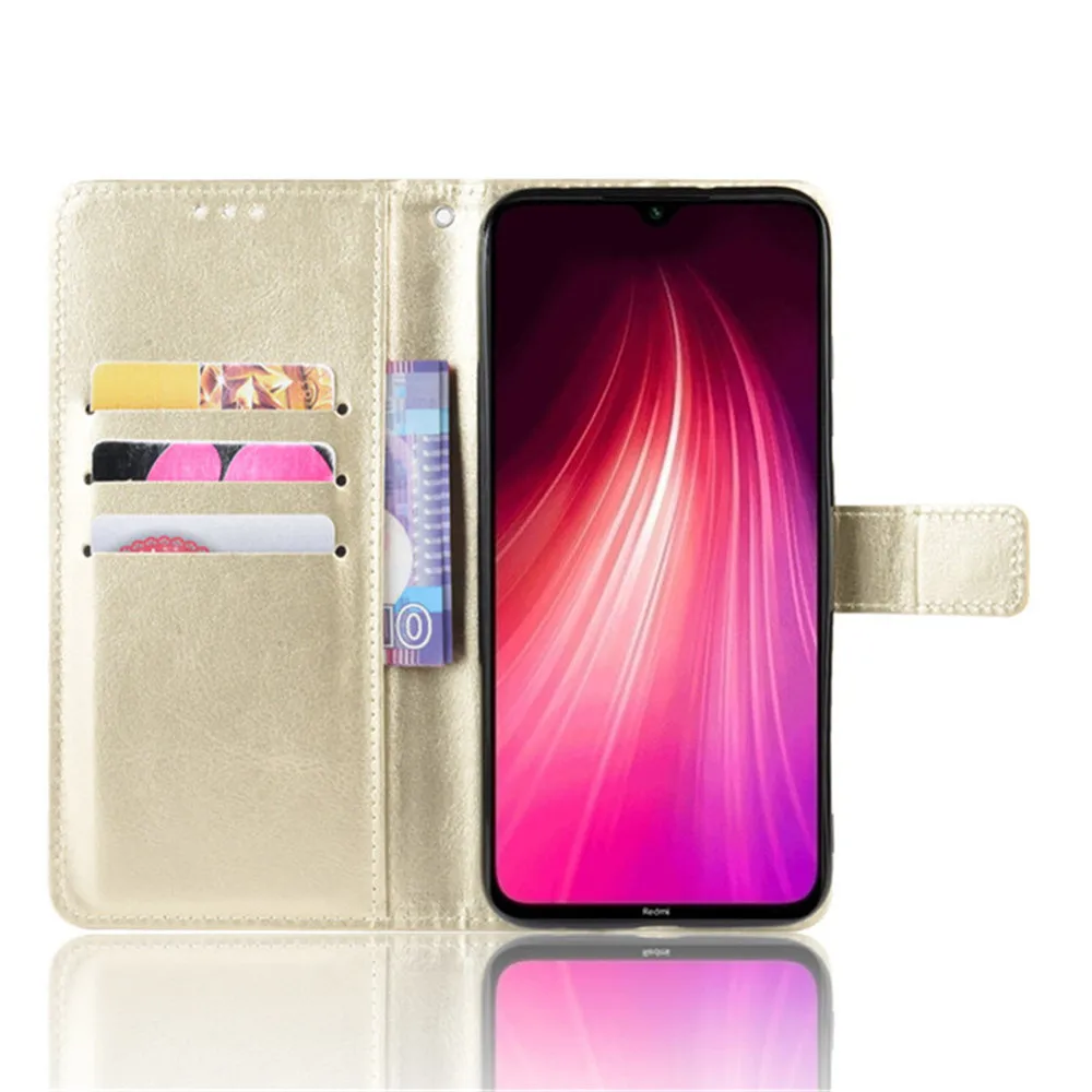 Чехол для Xiaomi Redmi Note 8 роскошный флип кошелек из искусственной кожи с ремешком и