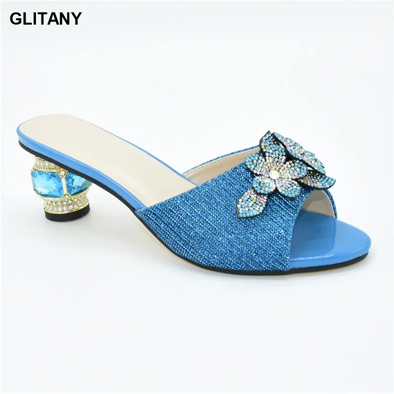 Роскошные свадебные вечерние туфли со стразами Летние женские на высоком