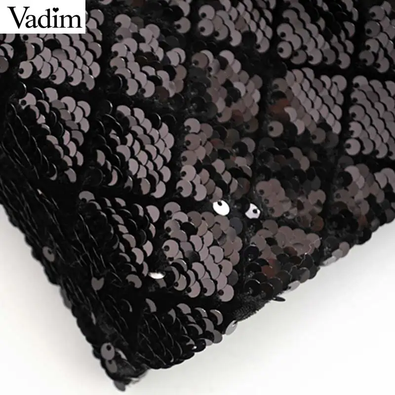 Vadim женское модное бархатное мини-платье с блестками в стиле пэчворк длинным