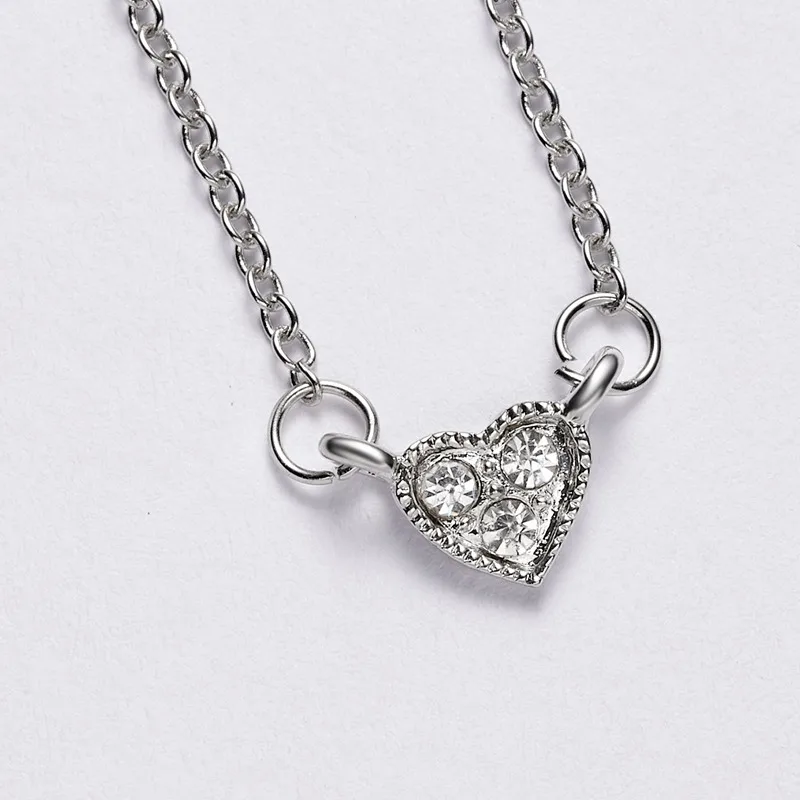 

Silver Color Moon Star Heart Wedding Necklaces For Women Jewelry Fashion Round Square Pendant Chain Girlfriend Party Gifts