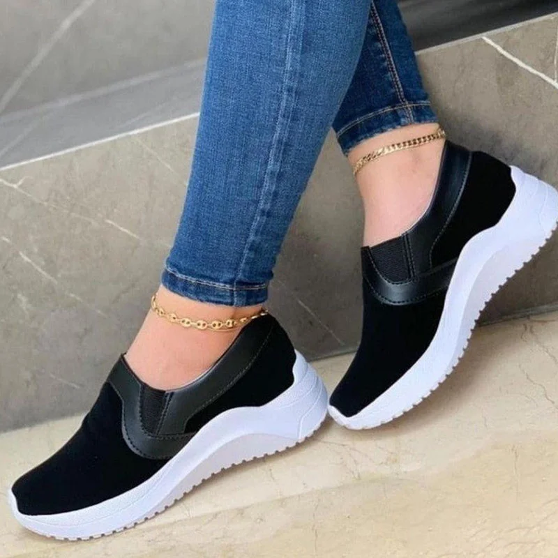 

2022 New Women Sneakers Solid Color Women Casual Shoes Slip On Women's Sneaker Plus Size Ladies Vulcanize Shoes Zapatos De Mujer
