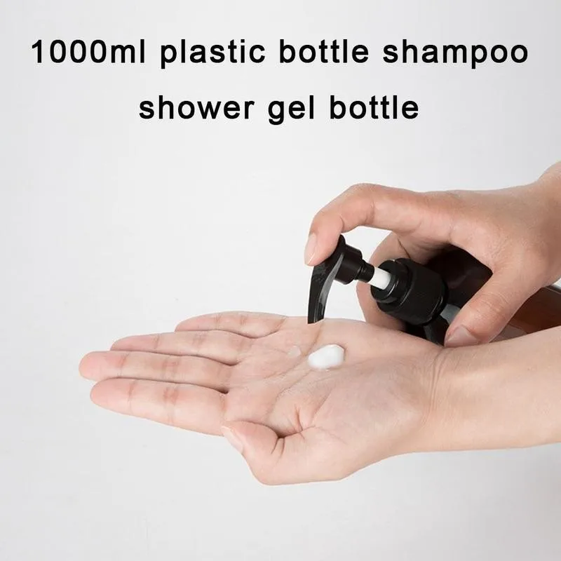 1000 мл Бутылочка с прессом синие зеленые коричневые пластиковые бутылочки для