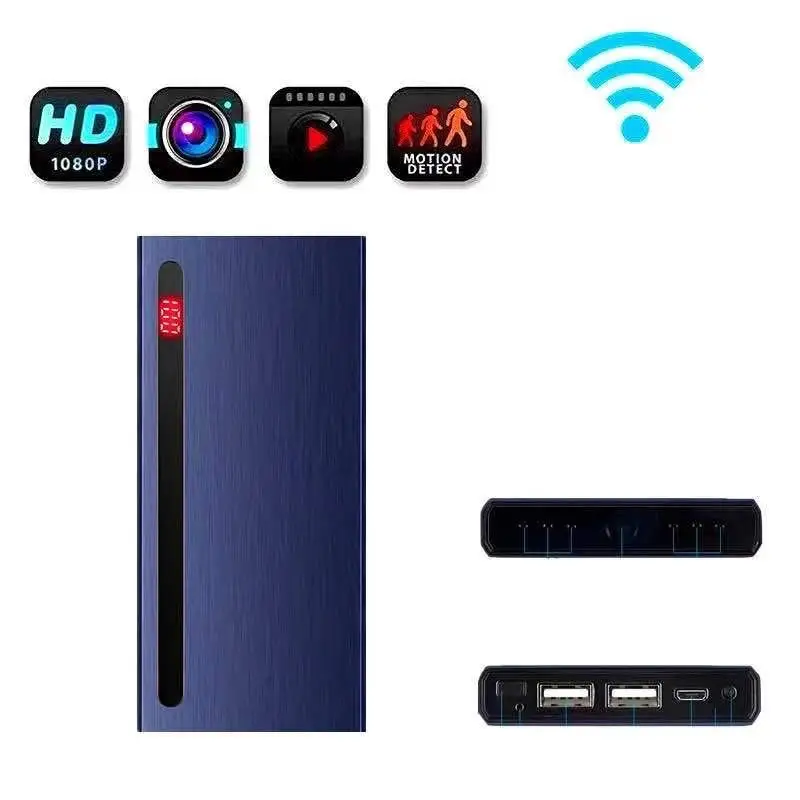 

Smart Mobile Power Infrared Night Vision WiFi Camera HD 1080P Mini IP Camera Wireless Charging Treasure Security Camera Espion W
