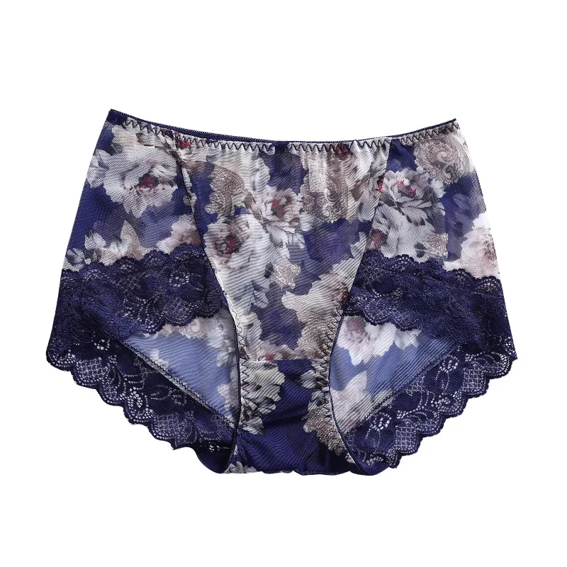 Трусики женские кружевные бесшовные с принтом средней посадки | Женская одежда