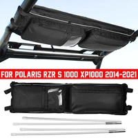 black utv overhead storage bag top roof bag 1680d for polaris rzr s 1000 xp1000 utv 2014 2015 2016 2017 2018 2019 2020 2021