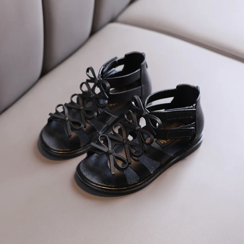 Сандалии-гладиаторы для девочек мягкая пляжная обувь принцесс модные летние