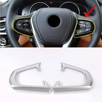 abs chrome plastic interior steering wheel button frame trim cover matte silver for bmw 5 series g30 2018 x4 g02 2018 2021