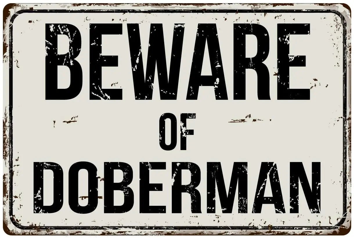 

82VS Остерегайтесь Doberman 8x12 винтажный Алюминиевый металлический знак в стиле ретро