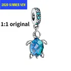 2020 летние 925 стерлинговые серебряные бусины, подходят к оригинальным браслетам Pandora, Big Blue Sea подвеска в виде черепахи браслеты с подвесками Сделай Сам женские модные ювелирные изделия