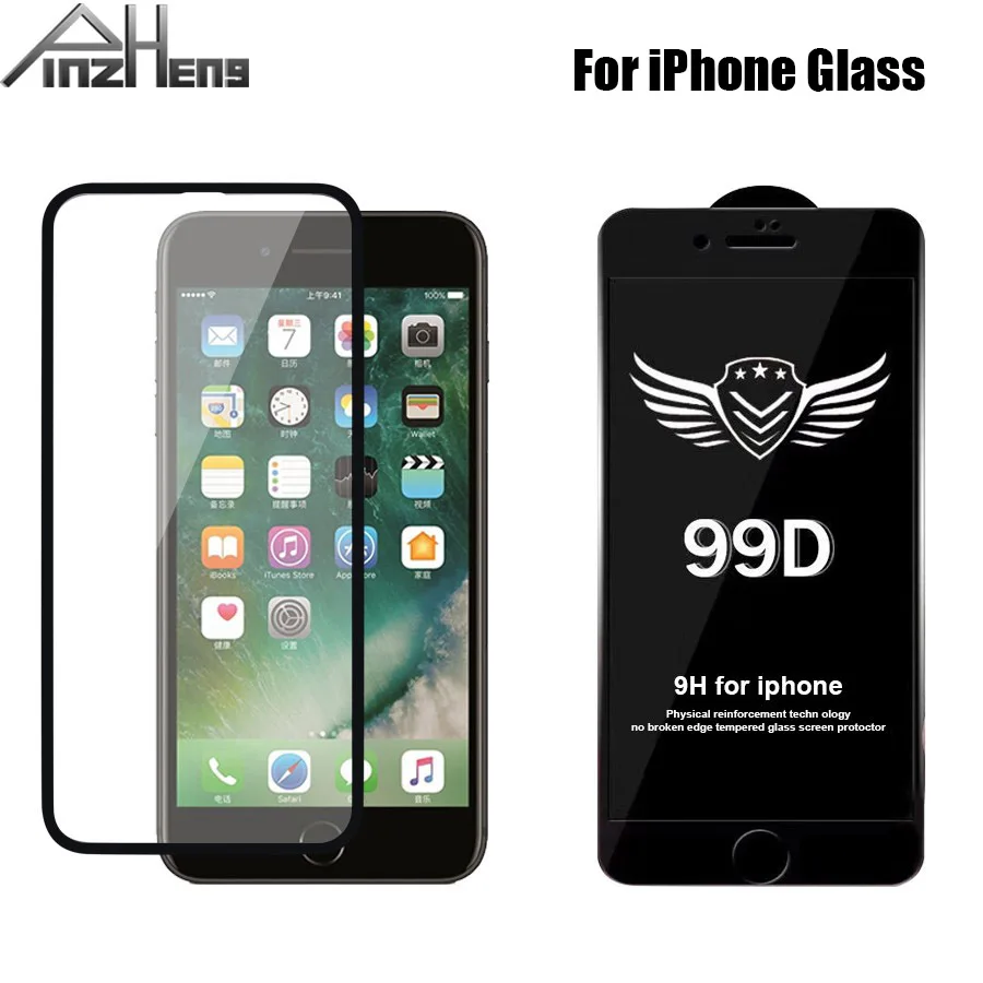99D полное покрытие из закаленного стекла для iPhone 7 8 Plus X Xs Max XR glass es стеклянная