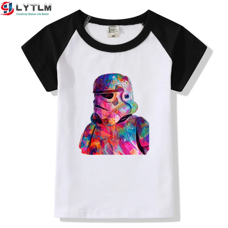 LYTLM/топы для маленьких девочек, детская одежда с Дартом Вейдером, футболки для мальчиков, Детская футболка vetement enfant fille, Звездные войны, Дарт Вейдер, Детская футболка для мальчиков - Цвет: DX Raglan Black