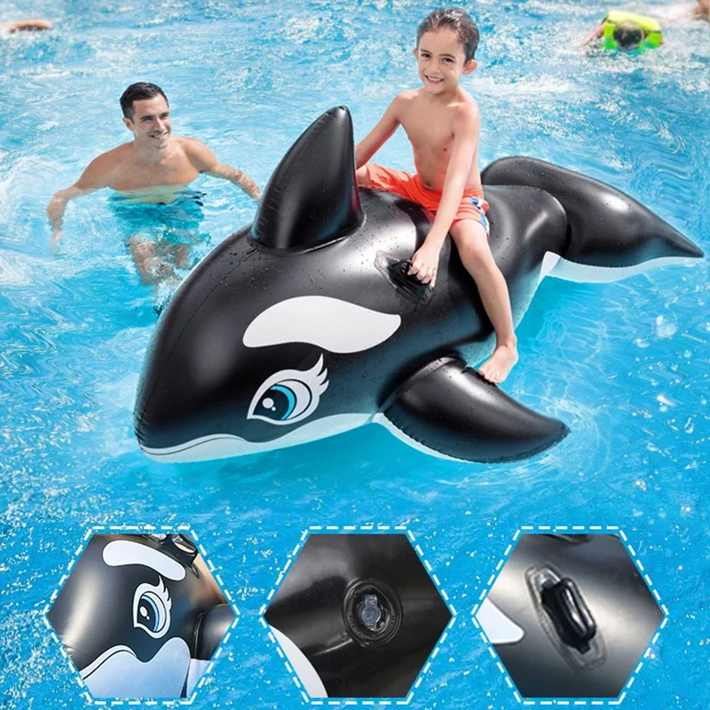 

Inflatable Whale Pool Water Float Toys Ride on for Kids Swimming Ring Circle Inflatable Mattress Beach Sea Party
