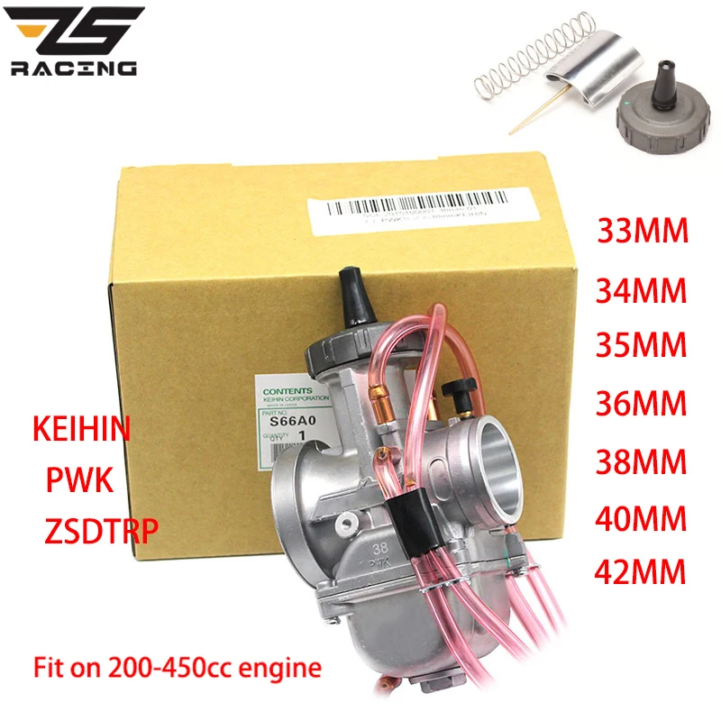 ZS гоночный мотоцикл Keihin PWK карбюратор 33 34 35 36 38 40 42 мм Carb Универсальный 2T 4T