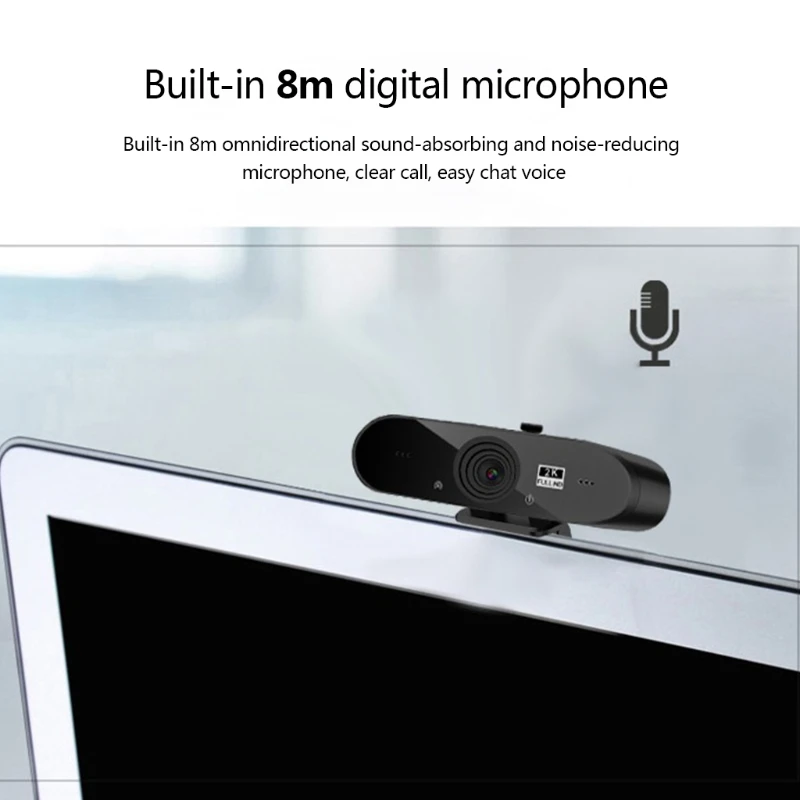 

C5AB USB Desktop Computer Webcamera 2K Free Drive Built-in Mic Widescreen Video Calling and Recording Desktop Laptop Webcam