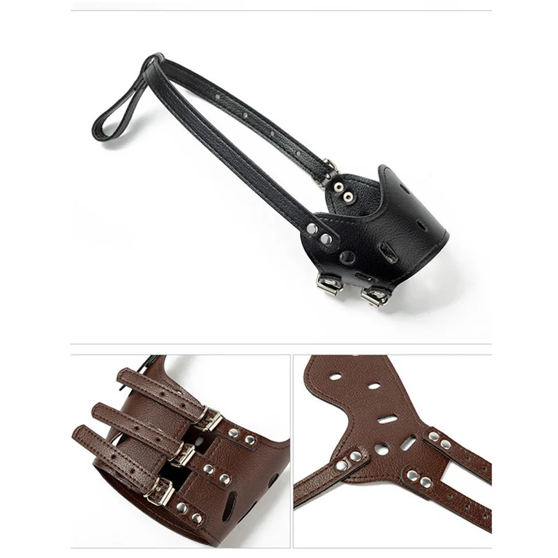 PU Leather Adjusting Pet Dogs Muzzle 7 Sizes Plastic Strong Basket Design Anti-biting Dog Mouth For Cats | Дом и сад