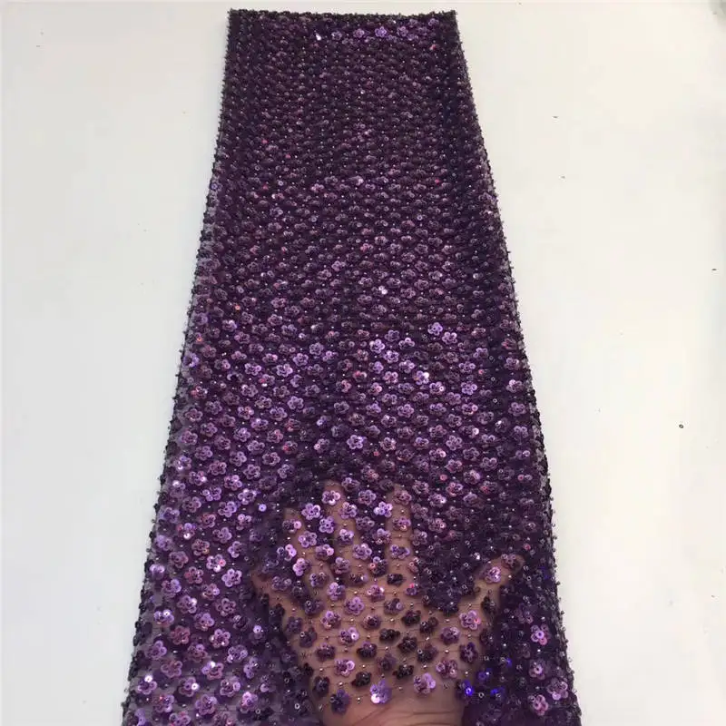 2020 Grey New African Sequins Lace Fabric Net Swiss Voile High quality France Tulle Mesh For Wedding Party Dres | Дом и сад