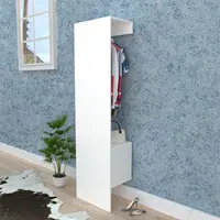 Wall-Mounted Open Wardrobe with 1-Door White[US-Stock]