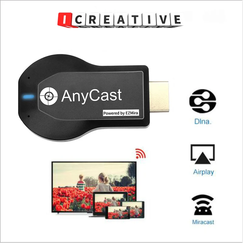 Новый ICREATIVE AnyCast M9 Plus 1080P беспроводной ТВ Стик WiFi Дисплей ключ HDMI приемник медиа тв