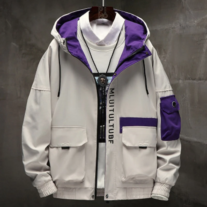 

Men Hiking Jacket Handsome Waterproof 2019 Autumn 3 Colors Hooded Coats Men Women Jacket Outerwear Splice Casual Male Clothing