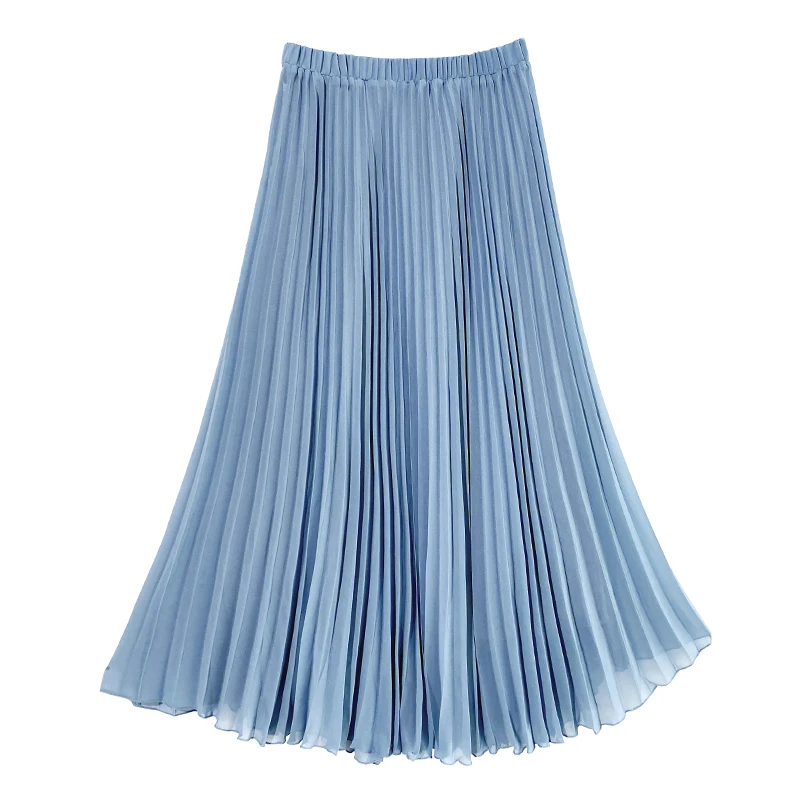 

2021 spring and summer all-match three-dimensional thin drape high waist A-line skirt pleated skirt women