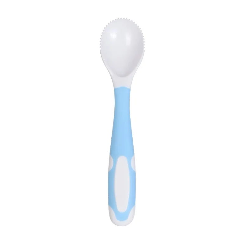 Cucharas de frutas de PP para beb&eacute;, dise&ntilde;o dentado de doble cara, platos de alimentaci&oacute;n, vajilla para ni&ntilde;os, platos para beb&eacute;, alimentador de comedor, 2 unids/lote-4