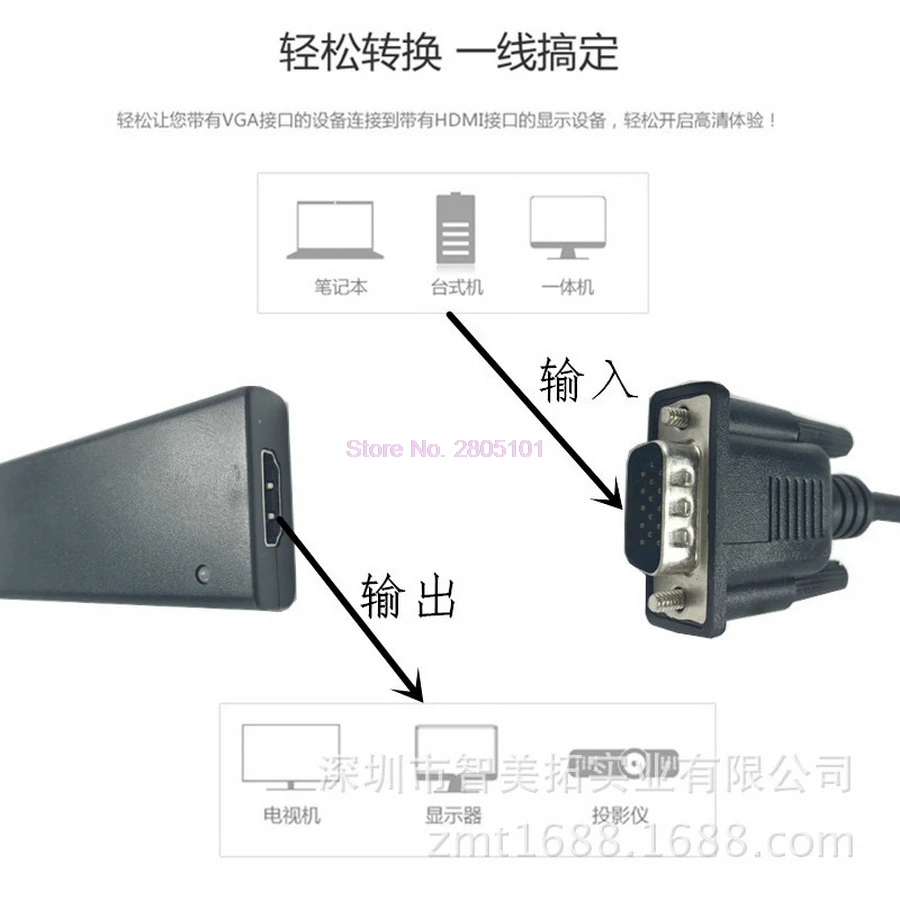 Dhl или fedex 50 шт. VGA к HDMI с кабелем конвертера Auido VGA2HDMI USB звуковой IC и адаптером