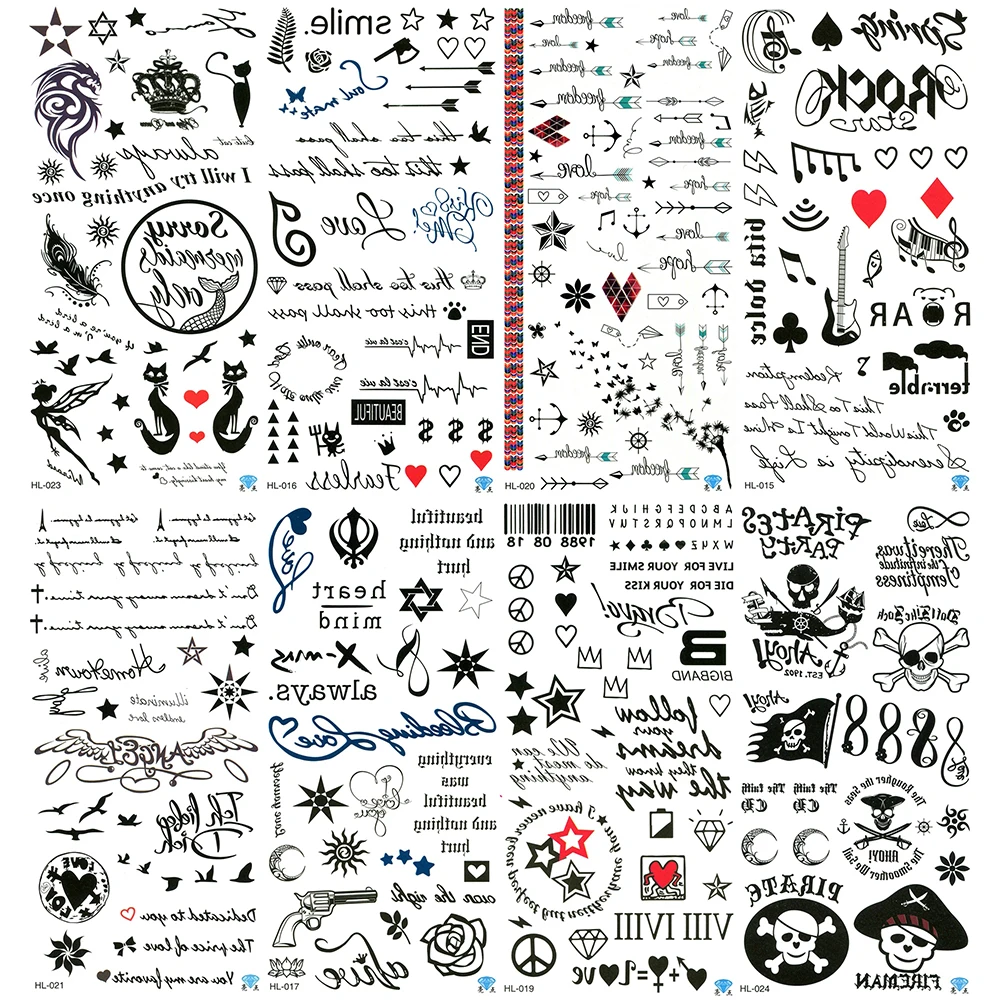 5 шт./лот стикер для губ тату Роза Дети Одуванчик временные Хэллоуин Луна череп