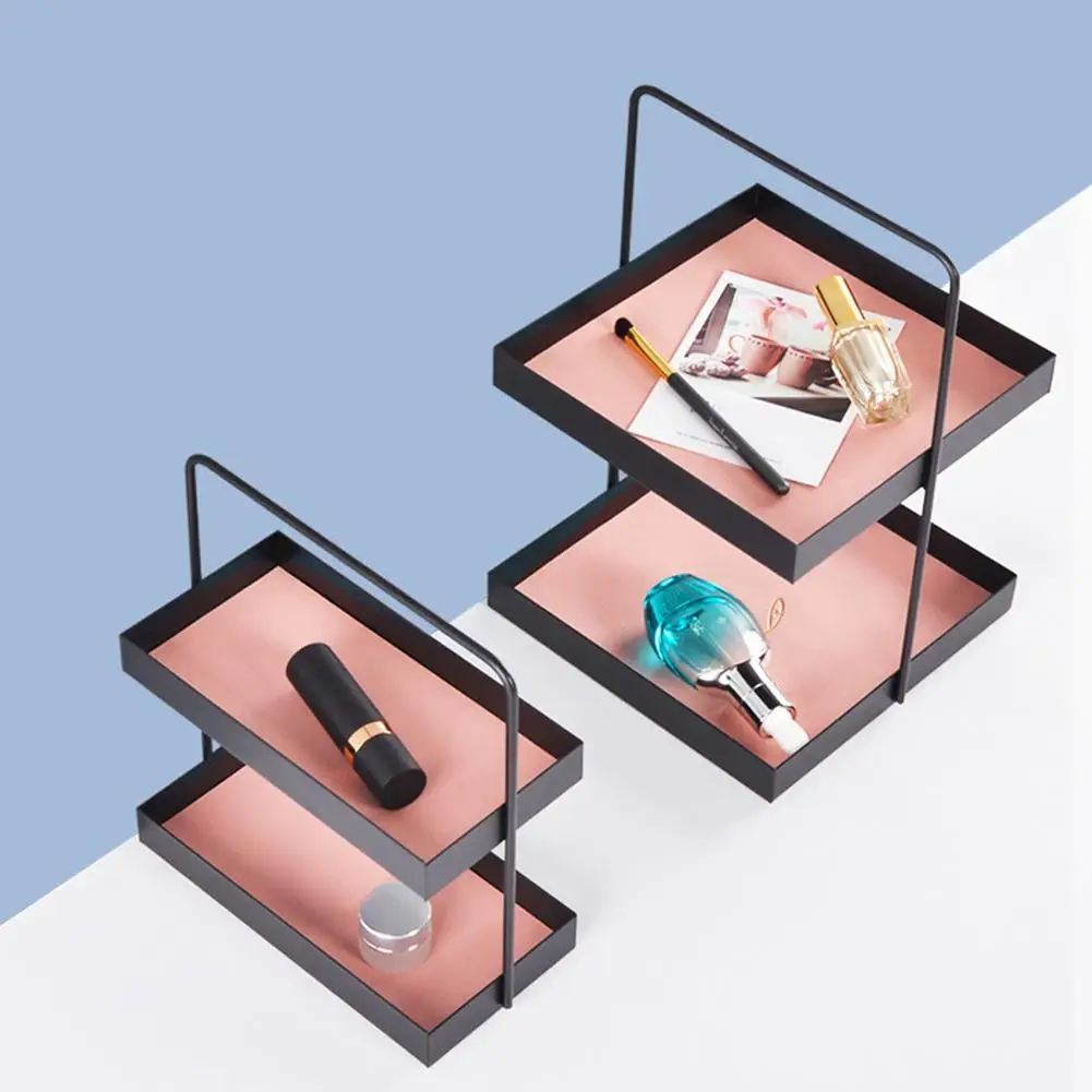 Роскошный двухслойный кожаный поднос для хранения в скандинавском стиле 5 стилей