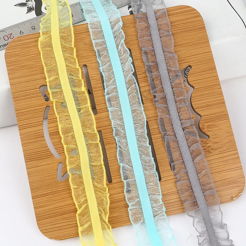 1 м Новая вышитая кружевная ткань фиолетовая синяя Зеленая эластичная аппликация