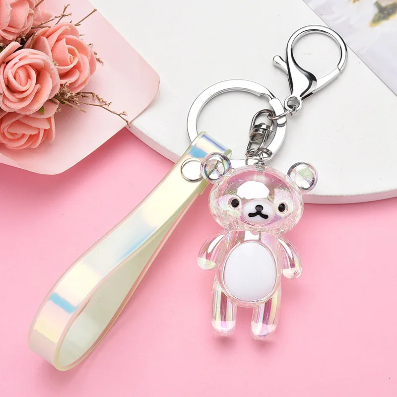 Брелок для ключей Aimal мультяшный Хрустальный прозрачный медведь пузырь милый