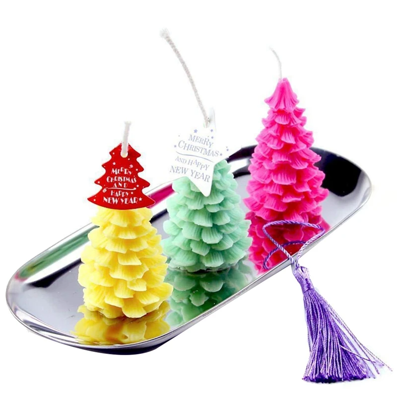

Christmas Candle Mold Silicone Mold DIY Soft Candle Making Mold with 3D Christmas Tree Candle Party Silicone Mold