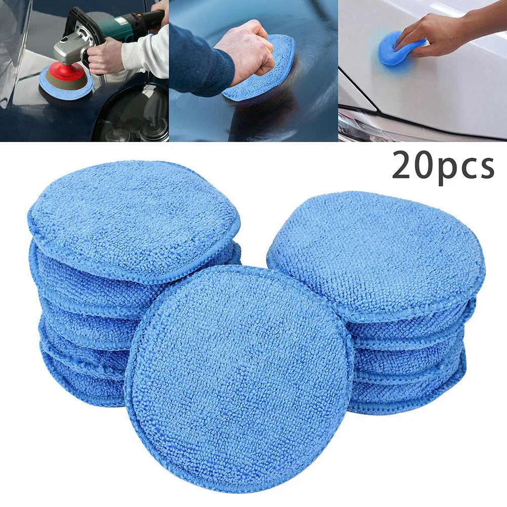 

With Pockets Waxing Sponge 5 Inches Applicator Pads Microfiber Foam Wax Cleaner