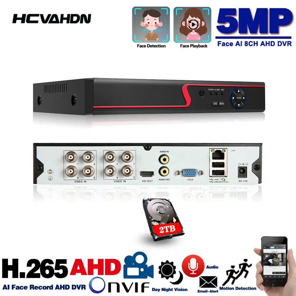 Видеорегистратор DVR устройство для системы видеонаблюдения 16/8/4 канала CVBS AHD