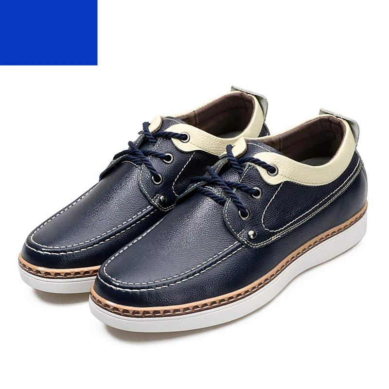 5 CM Blue Increased Misalwa 36 37-43 размер невидимый 5 см Высота увеличивающая рост натуральная коровья кожа обувь повседневные кроссовки мужская обувь - Цвет: 5 CM Blue Increased