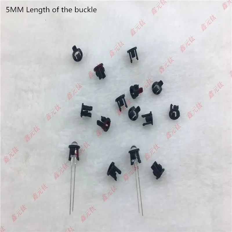 3MM 5MM LED lamp holder black Length of the buckle Four feet flat Button lamp bead Plastic seat 1000pcs/lot - Цвет: 5MM long buckle