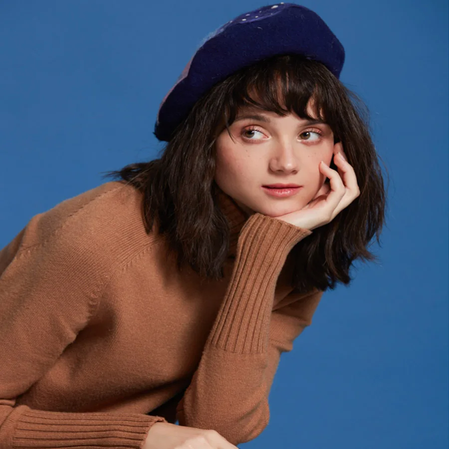 Ручной работы на заказ Шерсть фетр женский берет ручной художника шляпа