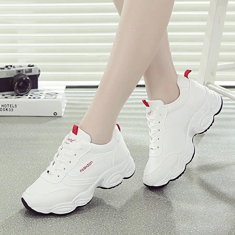 

Autumn New Style Women's Fashion Casual Lace-Up Thick Bottom PU Mixed Colors Sneakers Chunky Sneakers Zapatos De Mujer C01-07