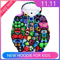 cartoon tops browlers shooting game primo 3d hoodie boys girls baby clothes dynamike and star 6 to 19 year kids max jacket