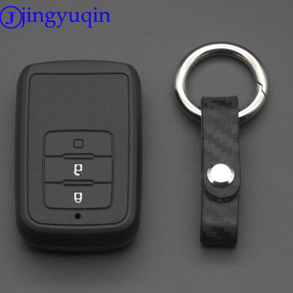 

jingyuqin for honda 3/4/5 Buttons Remote Carbon Silicone Key Case Cover