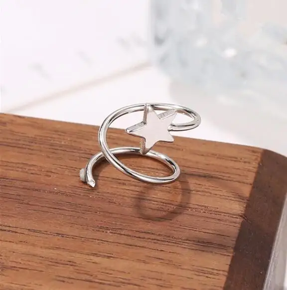 e1499 Korean Fashion Stars love Rotating Earrings Wild Simple Personality Temperament Design Female Net Red | Украшения и