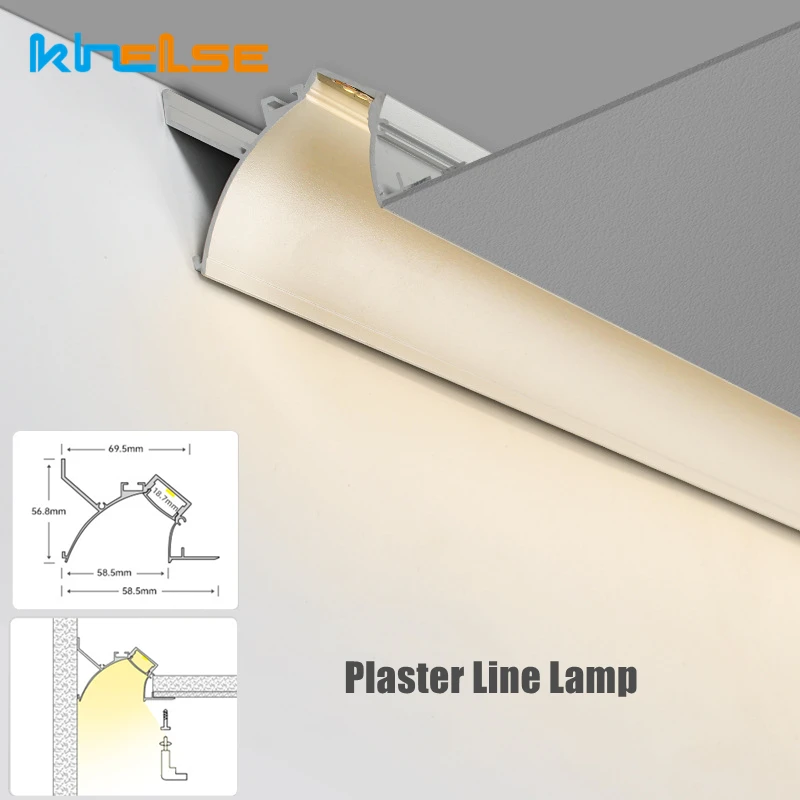 

A-type 1m Borderless LED Linear Bar Light Embedded Aluminum Profile Invisible Lamp Reflective Backlight Ceiling Corner Lighting